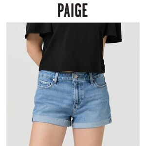 ~ PAIGE 28 Jean Shorts** Jimmy Jimmy Rolled Hem Zip Button Pockets Mid-Rise